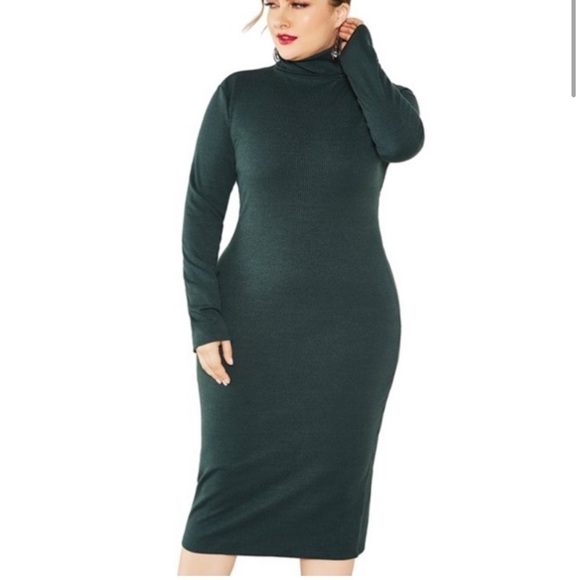 Universal  Standard / Foundation Turtleneck Dress in pine grove green S 14 16 - Picture 4 of 7